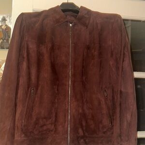 Men’s burgandy suede jacket. Size XL